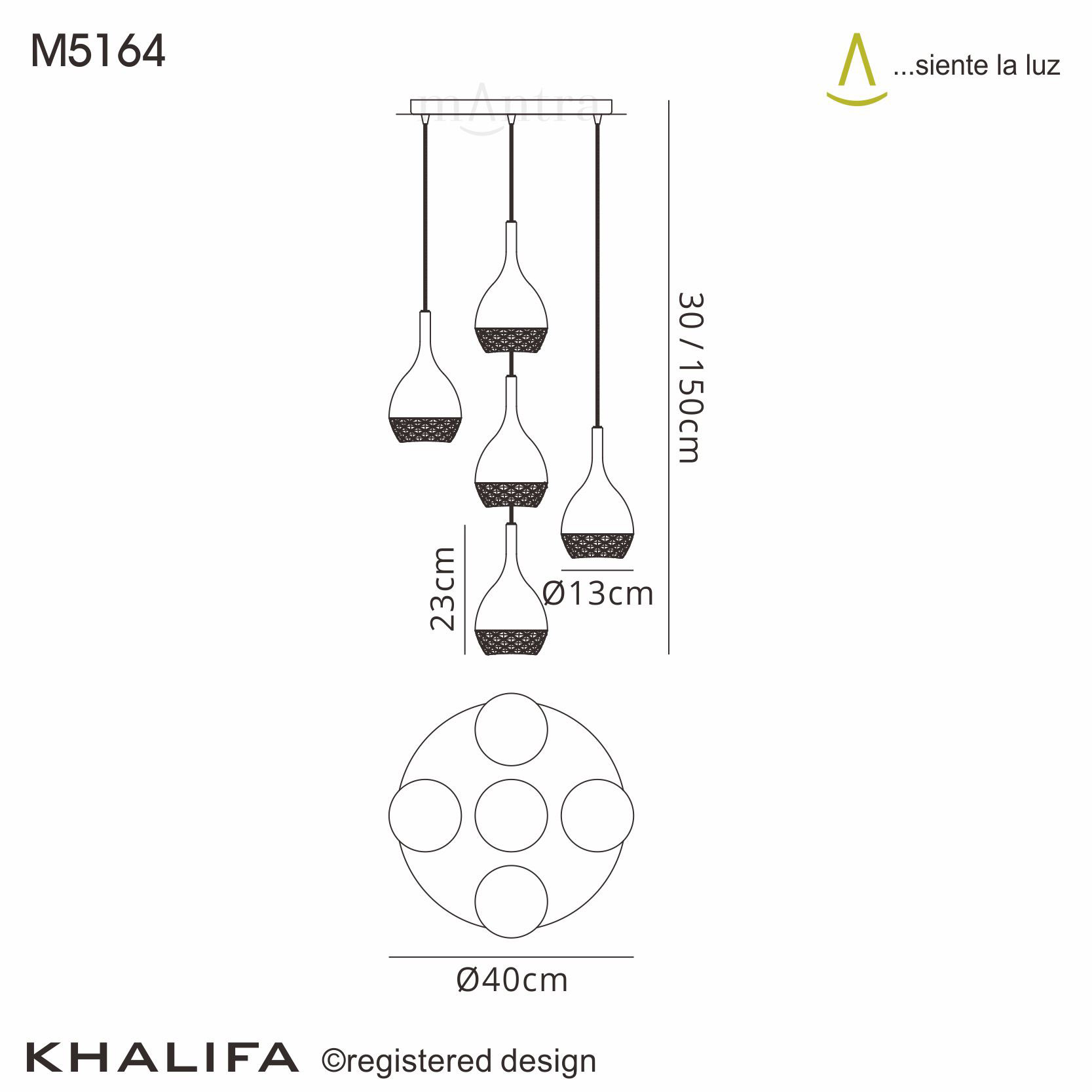 M5164  Khalifa Pendant 5 Light